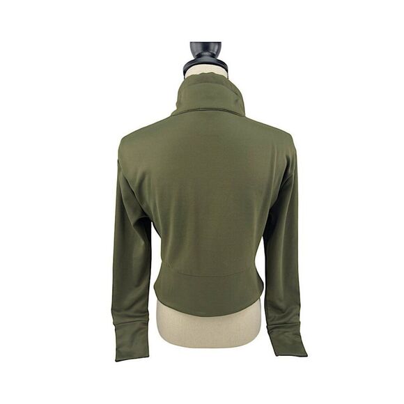 Avia Women's Semi-Fit Quarter-Zip Ribbed Pullover Military Army/Olive Green - XS - Picture 6 of 7